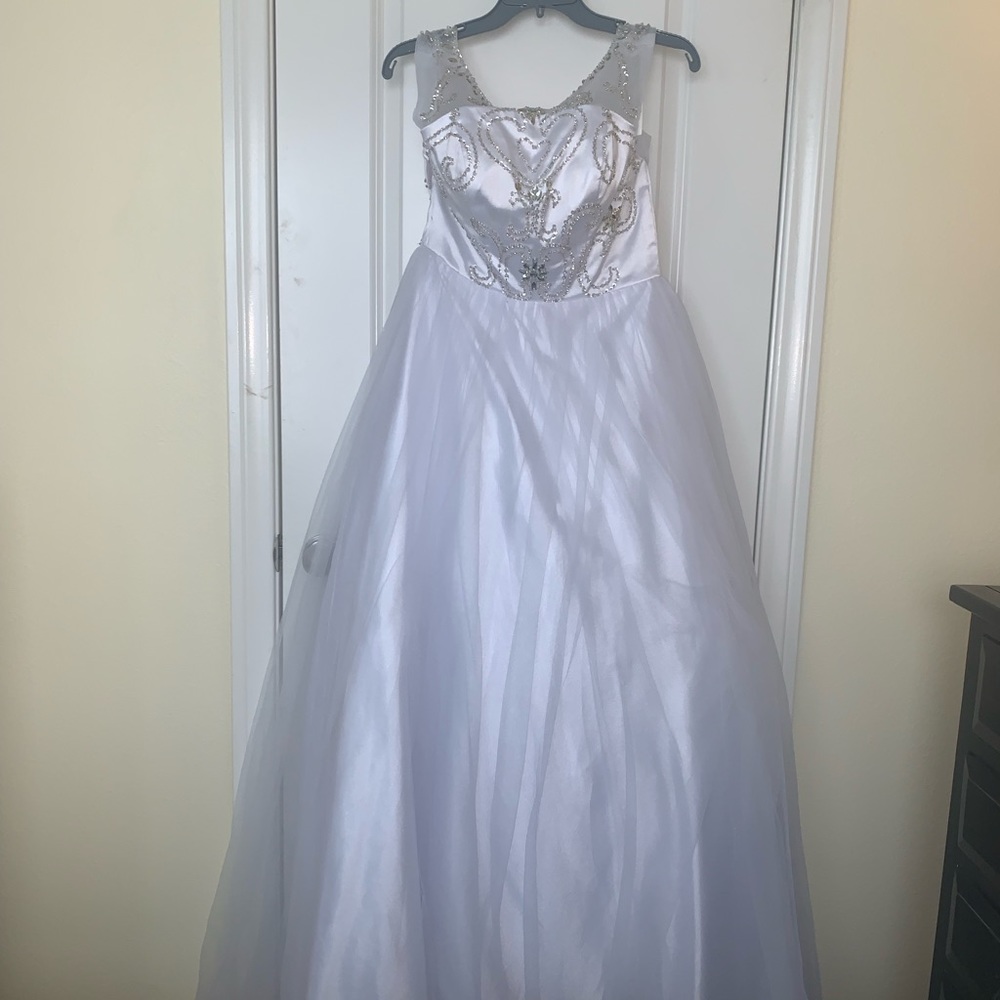 Pageant Wedding Prom White Dress